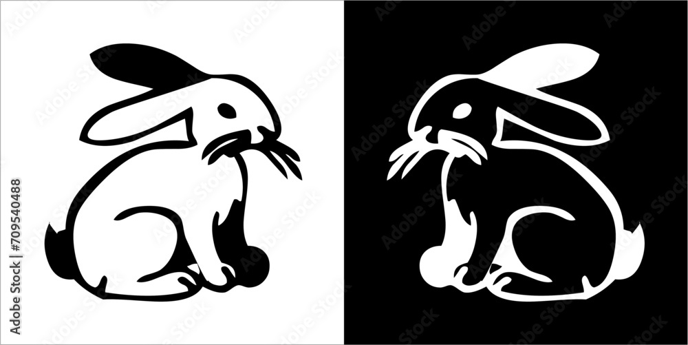 Obraz premium Illustration vector graphics of rabbit icon