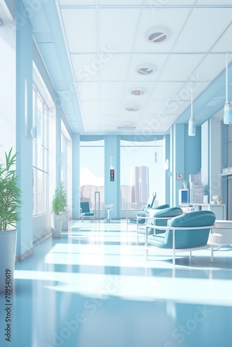 Clean hospital interior background Generative AI