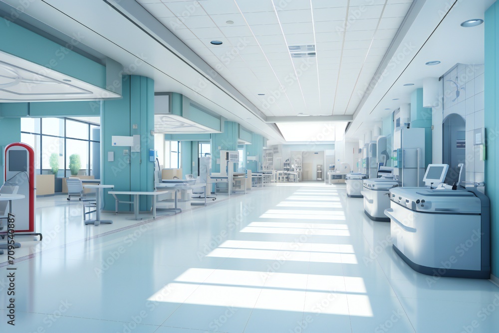 Clean hospital interior background Generative AI Clean hospital interior background Generative AI