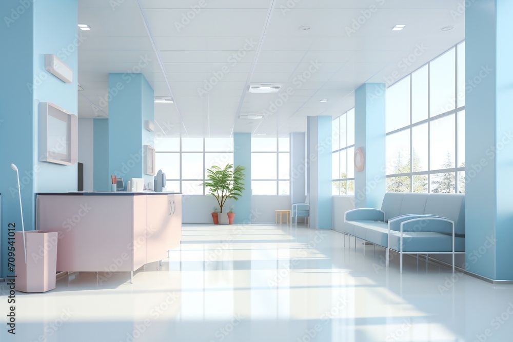 Clean hospital interior background Generative AI Clean hospital interior background Generative AI