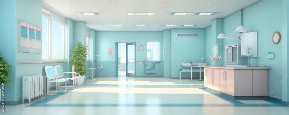 Clean hospital interior background Generative AI Clean hospital interior background Generative AI