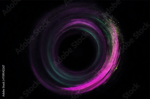 Colorful abstract swirl on a black background
