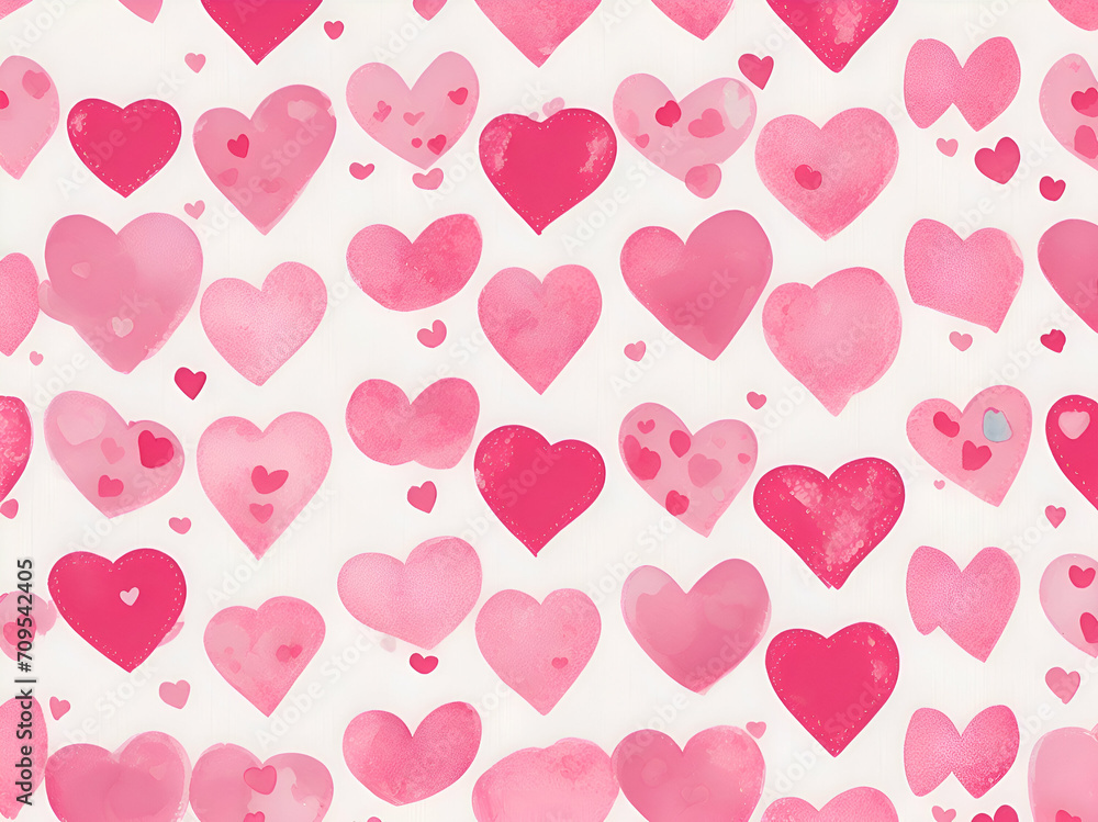 seamless background with valentine heart, ai generative 
