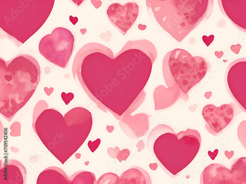 seamless background with valentine heart, ai generative