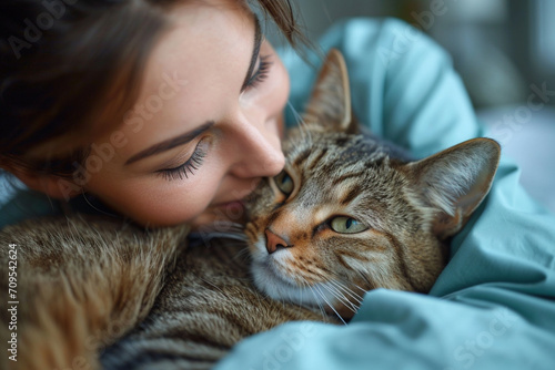 close up  of a women with her cat © Rekalawa