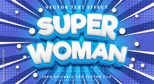 Super woman motivational quote with comic style text effect