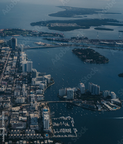 city skyline arial views Miami Beach Florida © Cavan