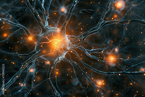 Neuron cell in human brain, Generative Ai