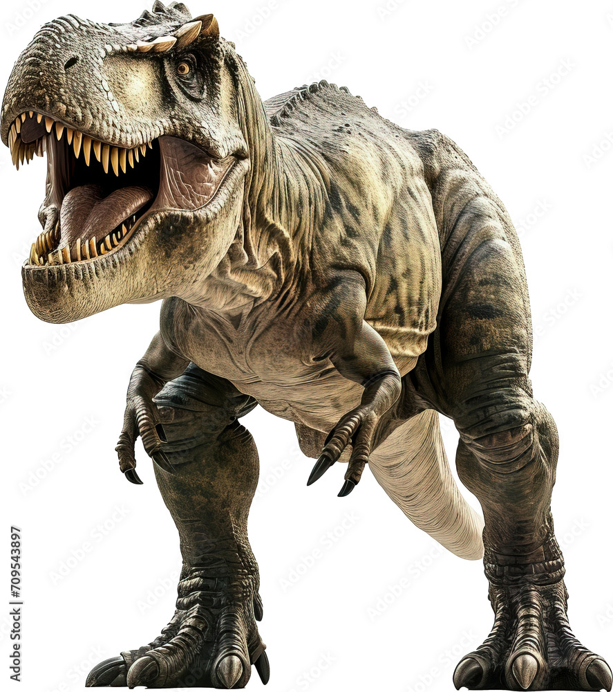 Fototapeta premium Tyrannosaurus rex dinosaur isolated on transparent background. PNG