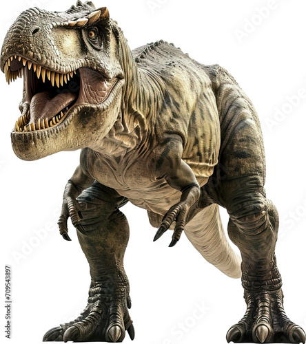 Tyrannosaurus rex dinosaur isolated on transparent background. PNG photo