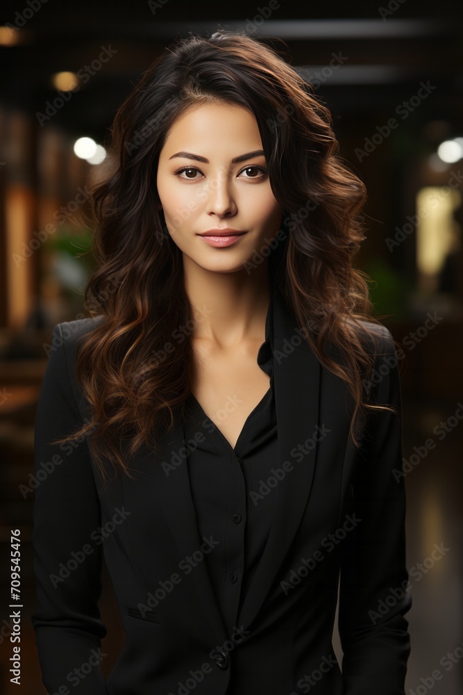 Photo Realistic of an Asian Businesswoman in a Tailored Pantsuit, Generative AI Photo Realistic of an Asian Businesswoman in a Tailored Pantsuit, Generative AI