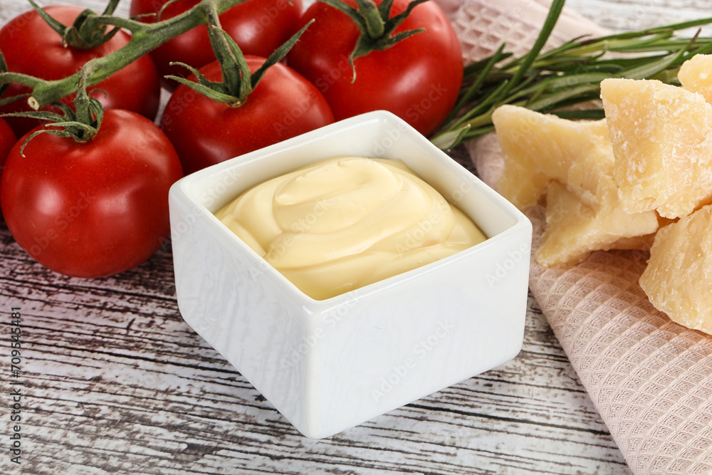 Cheese sauce in the bowl Cheese sauce in the bowl