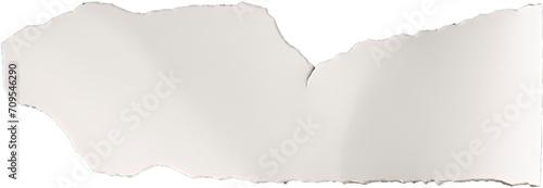 Torn paper sheet isolated on transparent background. PNG
