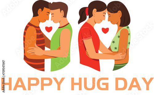 happy hug day logo