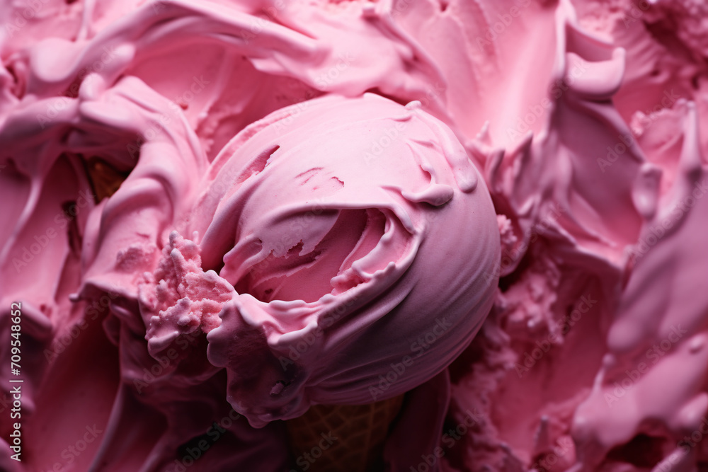 Pink cherry gelato ice cream.