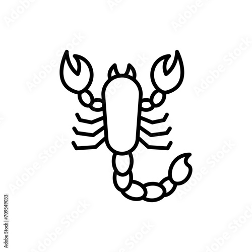 Scorpion outline icons, minimalist vector illustration ,simple transparent graphic element .Isolated on white background © Upnowgraphic Studio