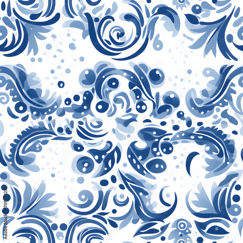 Generative Ai Gblue and white abstract Vector seamless pattern Floral texture on white background. Chinese style design. Generative Ai Gblue and white abstract Vector seamless pattern Floral texture on white background. Chinese style design.