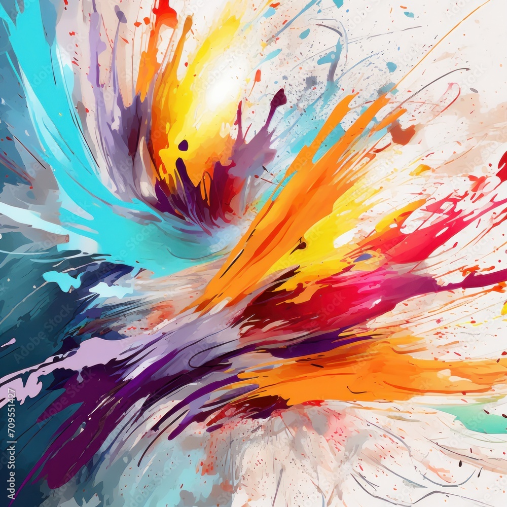 background colorful splashes lines ink, High quality photo , generated by AI