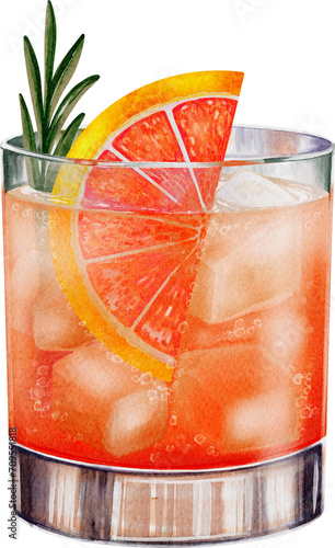 Greyhound Cocktail Watercolor