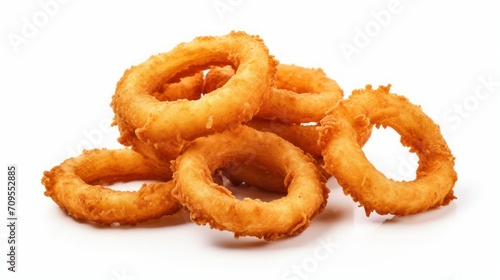 onion rings on a white background