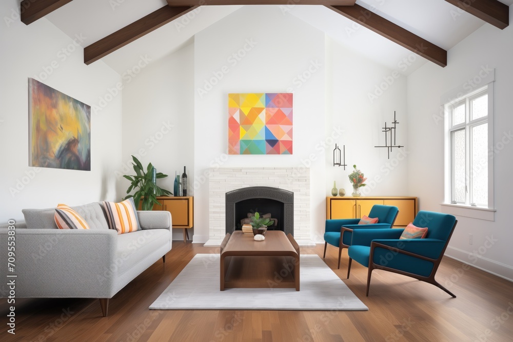 modern minimalist interior design within tudor structure