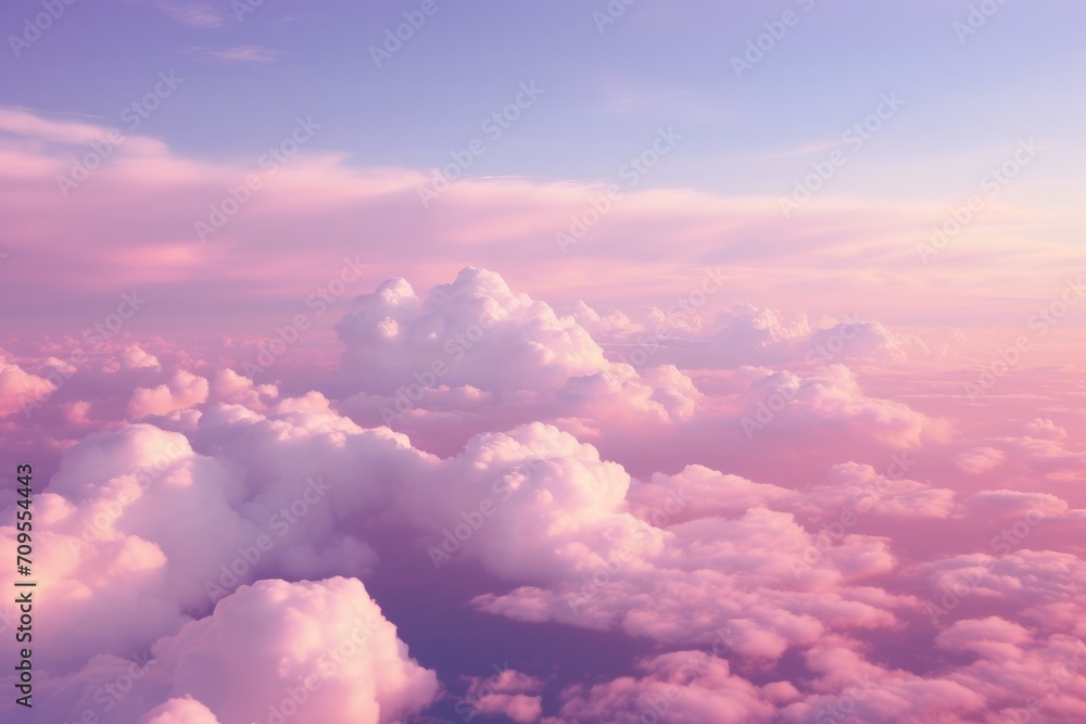 Serenity Above: Dreamy Cloudscape with Pinkish Hues at Sunset Serenity Above: Dreamy Cloudscape with Pinkish Hues at Sunset