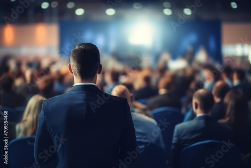 Businessman Attending a Professional Conference Event