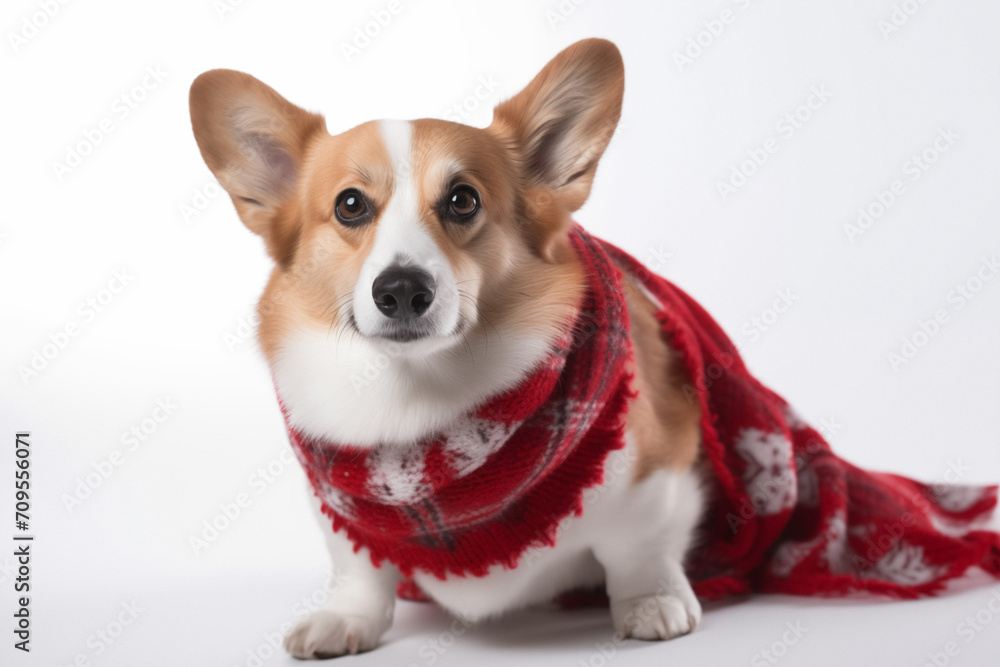 corgi dog wearing a scarf corgi dog wearing a scarf