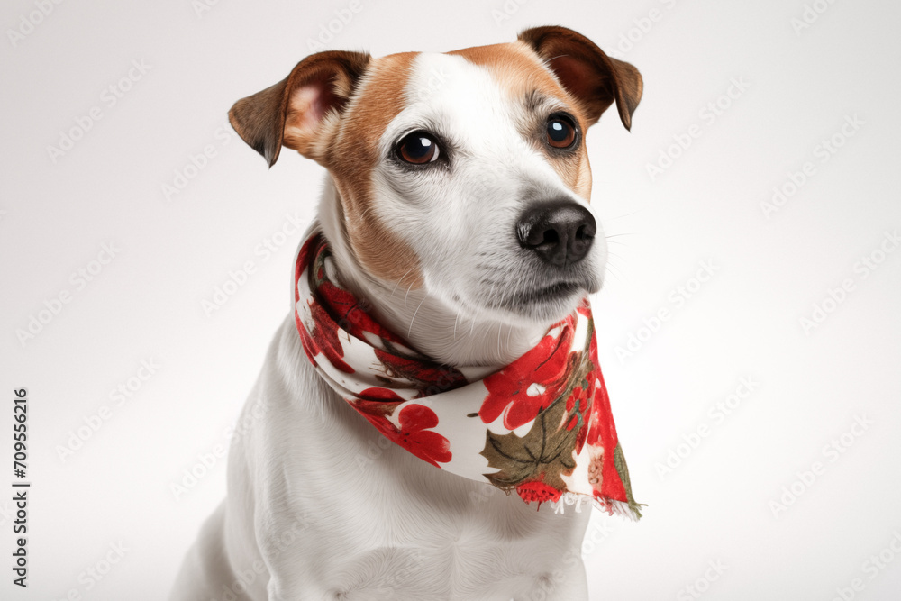 Fototapeta premium jack russell terrier with scarf