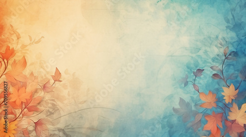 Abstract Background with Floral Ornament  watercolor and colorful art style.