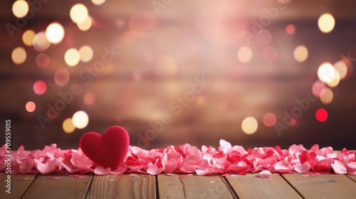 Wallpaper Mural Valentines day background with red heart on bokeh background. Torontodigital.ca