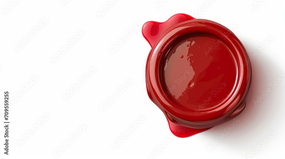 vector perfect red wax seal isolated    - obrazy, fototapety, plakaty 