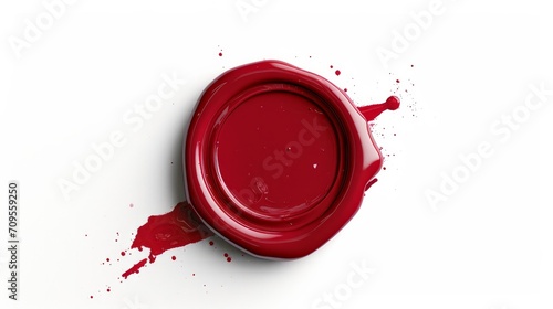 vector perfect red wax seal isolated    photo
