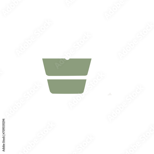 vector element pot with decoration vector