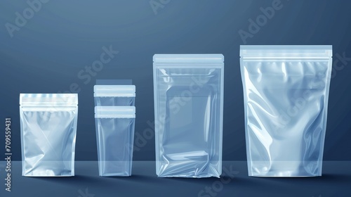 vector plastic ziplock bags empty zip pouches set    photo