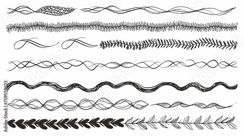 vector set of hand drawn lines and dividers 