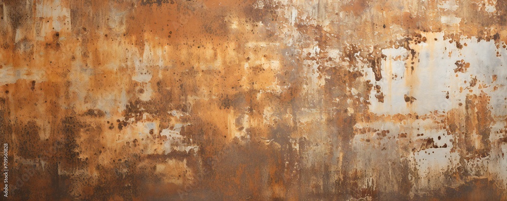 Rusted metal banner on white background Generative AI