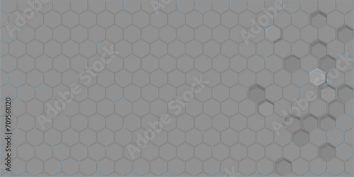 Cool Grey Abstract Seamless Futuristic Simple Hexagonal Gaming Cyber Vector Tech Background Template