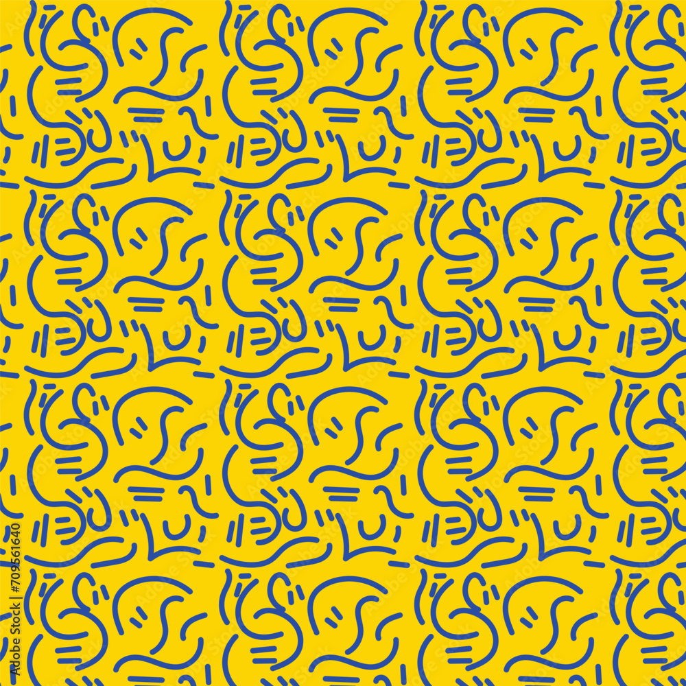 Fototapeta premium Vector different hand drawn doodle elements pattern abstract seamless background