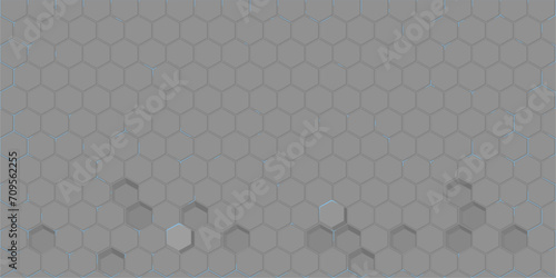 Grey Abstract Seamless Futuristic Simple Hexagonal Gaming Cyber Vector Tech Background Template
