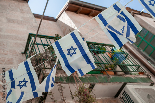 Small Israeli flags flutter between houses (136)