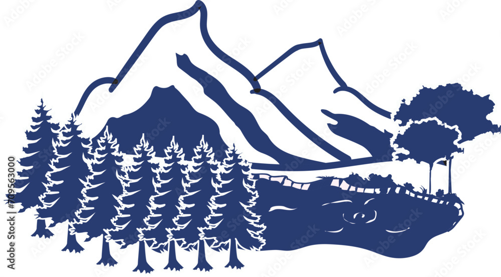 Fototapeta premium Mountain Logo template design vector illustration