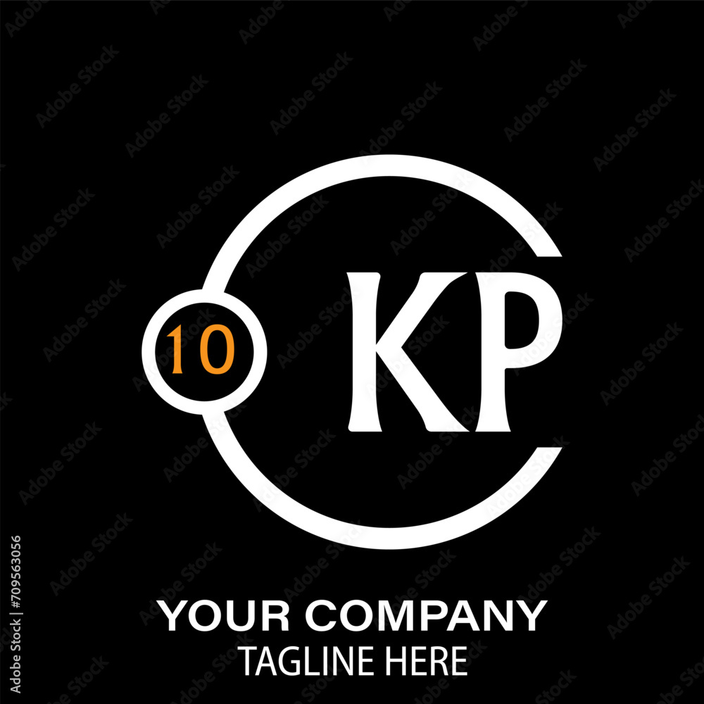 Kp Letter Logo design. black background. Kp Letter Logo Circular Concept. Kp Letter Logo design. black background. Kp Letter Logo Circular Concept.