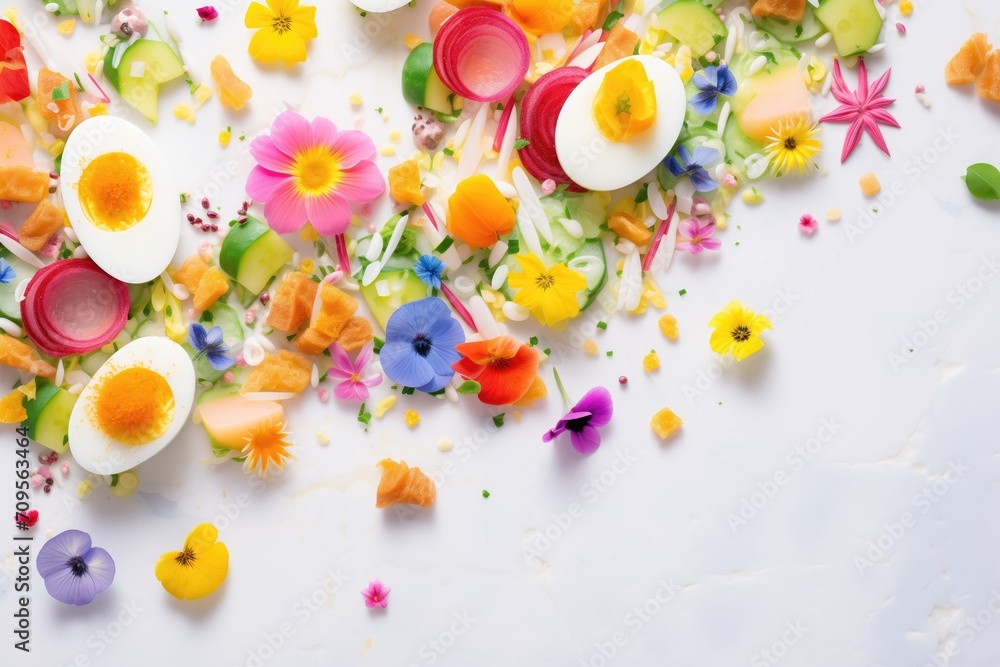 colorful deviled eggs with various toppings colorful deviled eggs with various toppings
