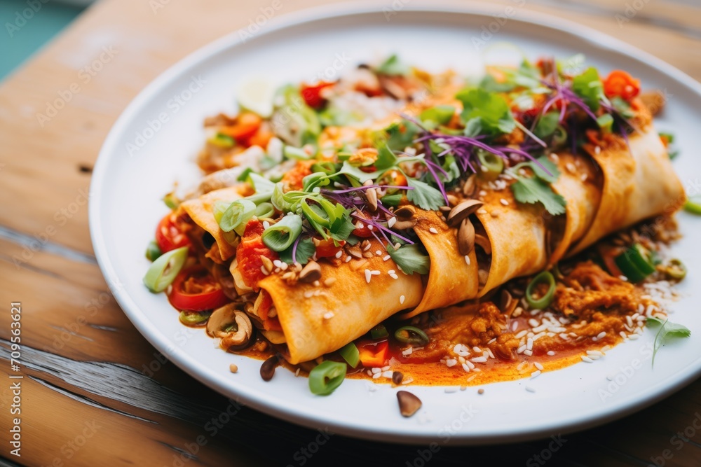 vegan enchiladas stuffed with tofu and vegetables vegan enchiladas stuffed with tofu and vegetables