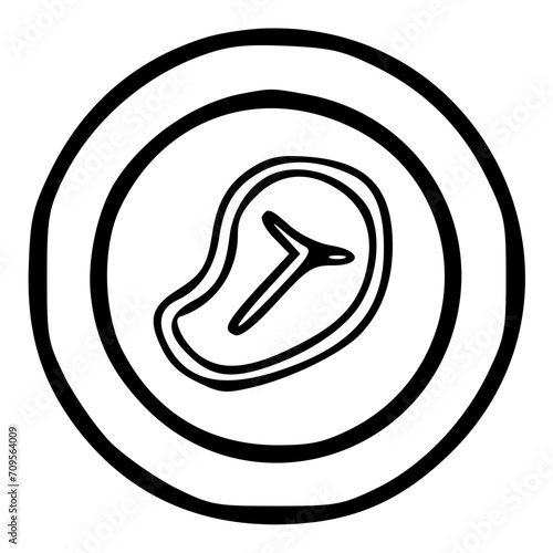 Steak icon on the plate