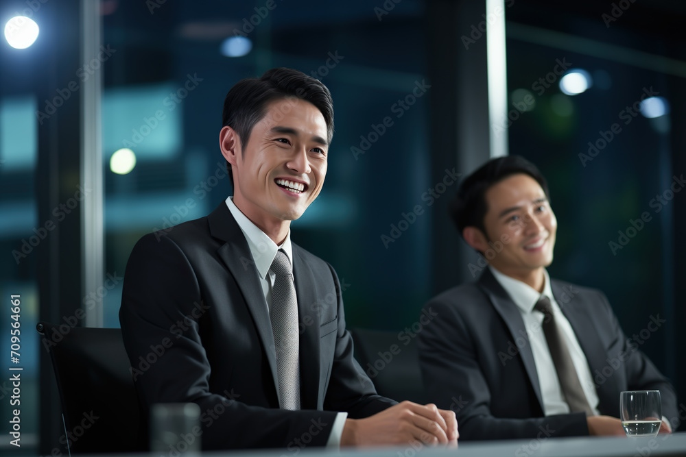 Businessmen doing presentation with confident Businessmen doing presentation with confident
