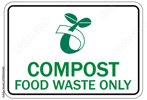 Organic waste recycle compost sign and labels