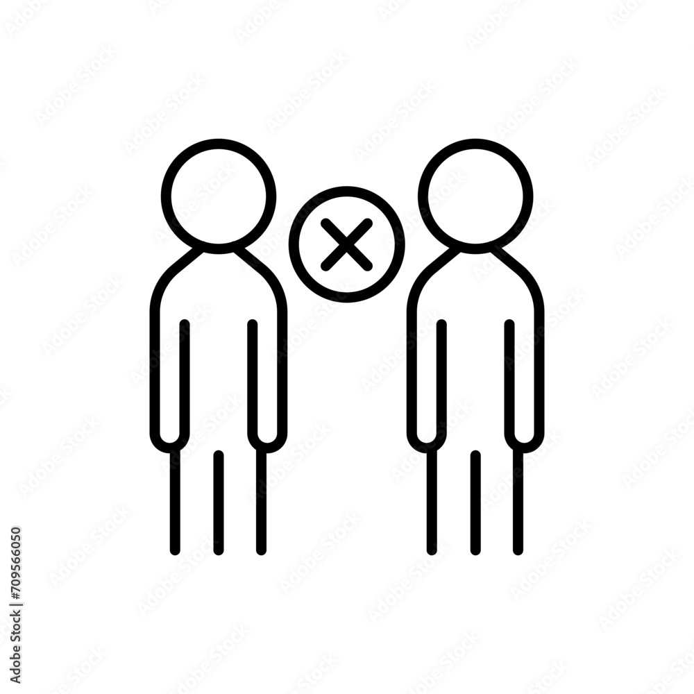Obraz premium People disagree outline icons, minimalist vector illustration ,simple transparent graphic element .Isolated on white background