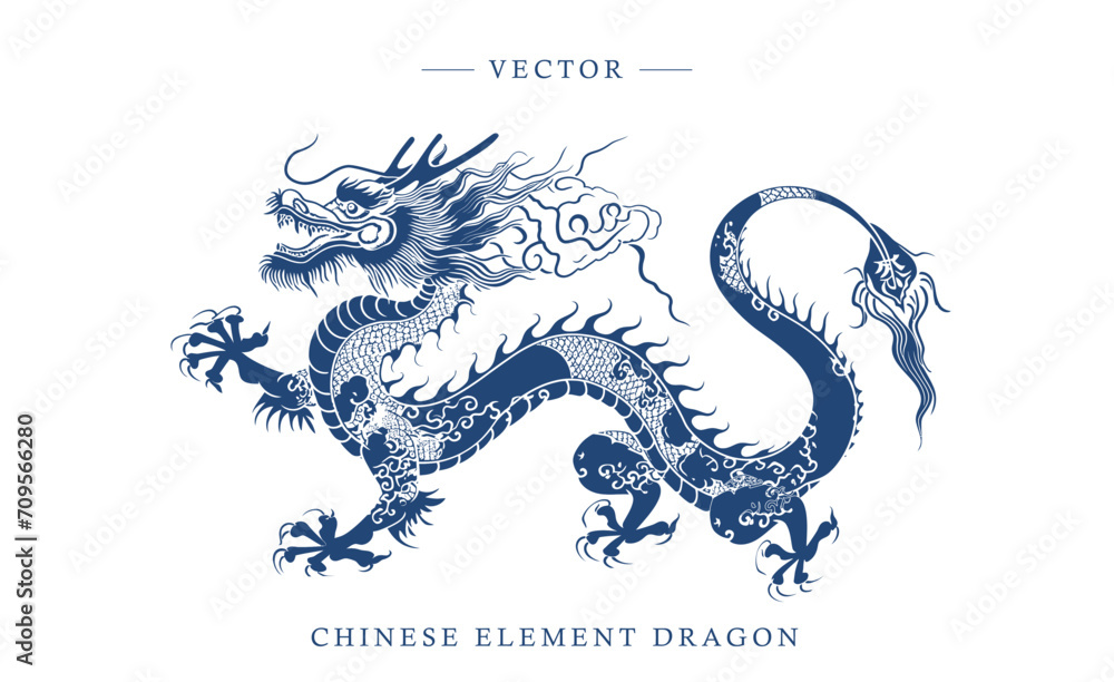 Blue and white porcelain Chinese dragon pattern Blue and white porcelain Chinese dragon pattern